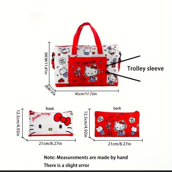 Hello Kitty Red and White Kids Travel Bag Set - Picture 4 of 5